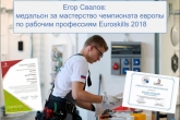 Выпускник новосибирского колледжа получил благодарность Президента РФ за участие в чемпионате EuroSkills-2018
