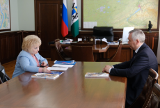 Губернатор Андрей Травников провел рабочую встречу с Уполномоченным по правам человека в Новосибирской области Ниной Шалабаевой